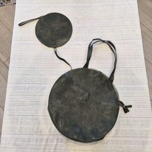 Anthroplogie Leather Green Circle Shoulder Bag